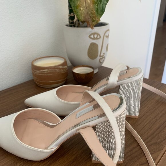 Asos Be Mine Wide Fit Bridal Embellished Heels - Picture 6 of 11